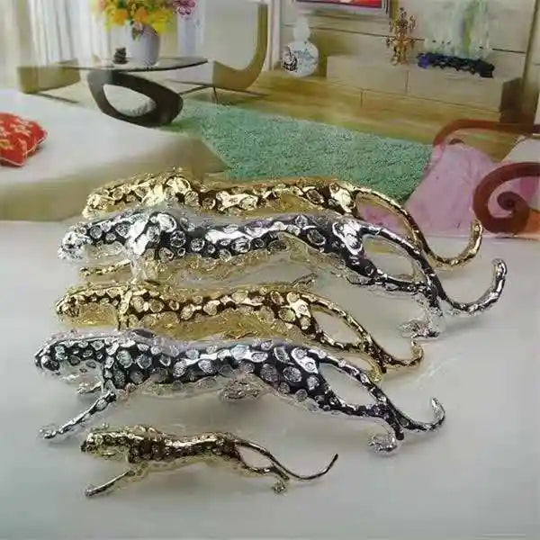 Gold and Silver animal statues Home decoration tiger sculpture resin craft