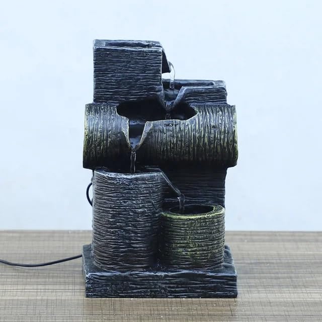 نافورة شلال سطح المكتب الصخرية الداخلية الساحرة.