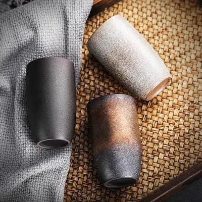 مجموعة شاي فخارية مصنوعة يدويًا، كوب سيراميك مصنوع يدويًا.