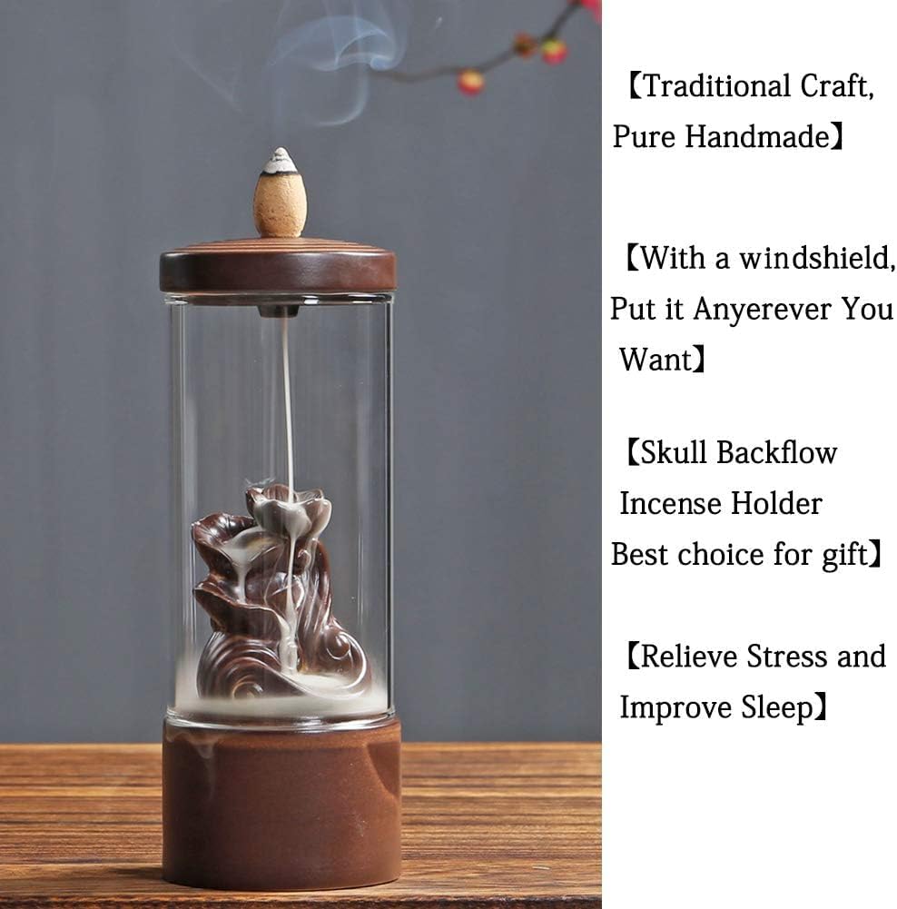 حامل البخور الخزفي على شكل شلال، محلول عطري هادئ.