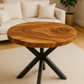 Limited time sale on the Slice Slab Walnut/Saman Tree Natural Wooden Dining Table Featuring Metal Legs: Elevate Your Room's Aesthetic with Elegant Rustic Style Furniture