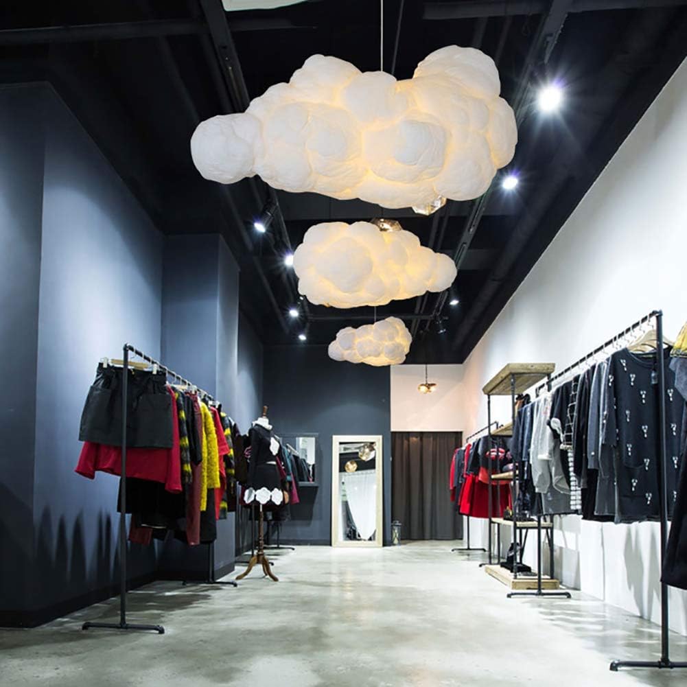 مصابيح سقف حديثة معلقة على شكل سحابة عائمة إبداعية مثالية لغرف المعيشة والمطاعم والحانات وديكور رياض الأطفال. (80 × 40 × 30 سم)