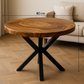Limited time sale on the Slice Slab Walnut/Saman Tree Natural Wooden Dining Table Featuring Metal Legs: Elevate Your Room's Aesthetic with Elegant Rustic Style Furniture