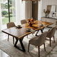 Exotic Live Edge Solid Wood Table with metal legs perfect for home decor.