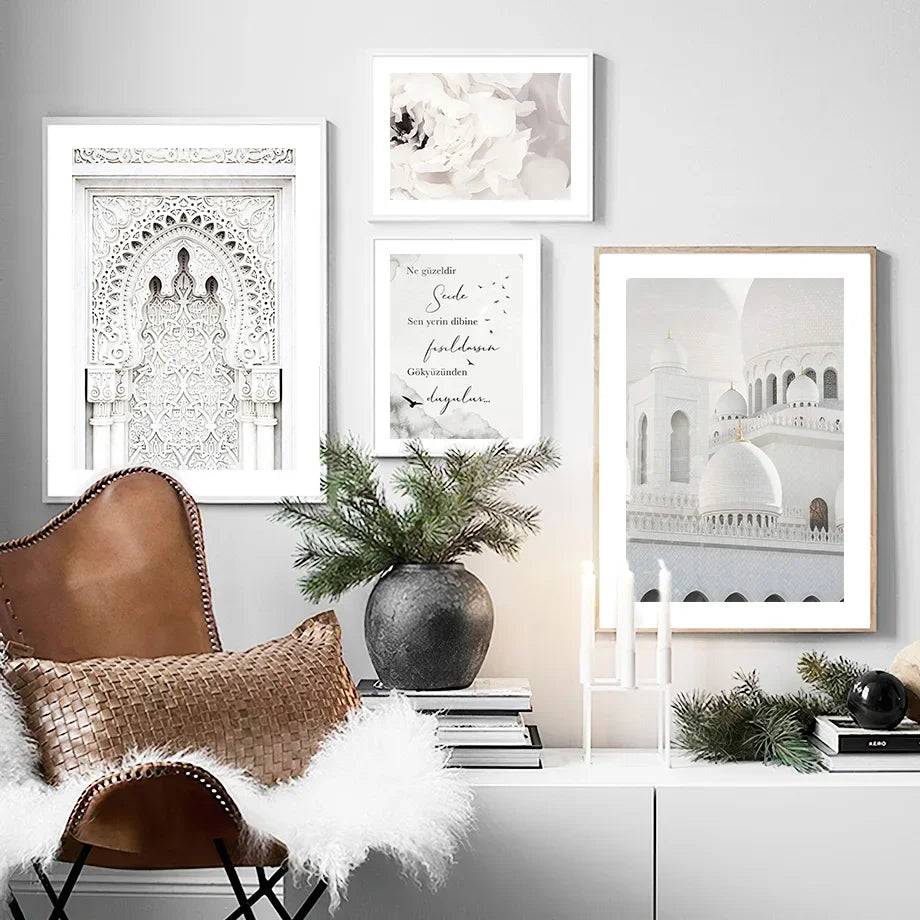 Sheikh Zayed Mosque Arab Calligraphy Love Wall Art Canvas Painting Nordic Posters And Prints Wall Pictures For Living Room Decor