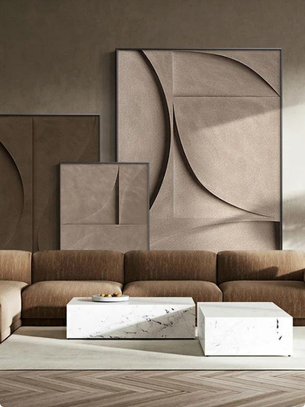 ملصق فني جداري هندسي ثلاثي الأبعاد للمنازل الحديثة. 