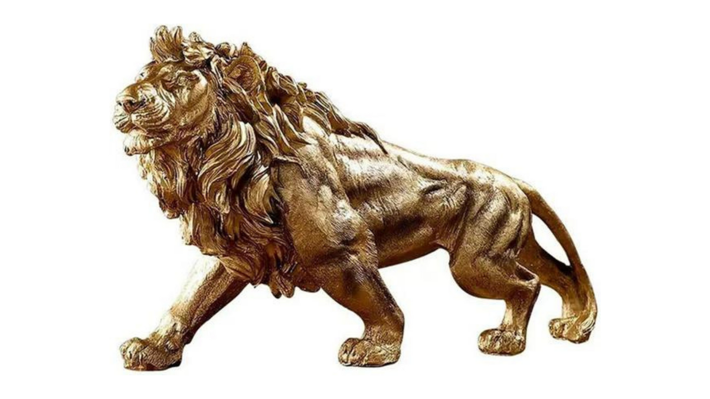 تمثال الأسد، صناعة يدوية أنيقة، تمثال حيواني لسطح المكتب لتزيين المنزل.