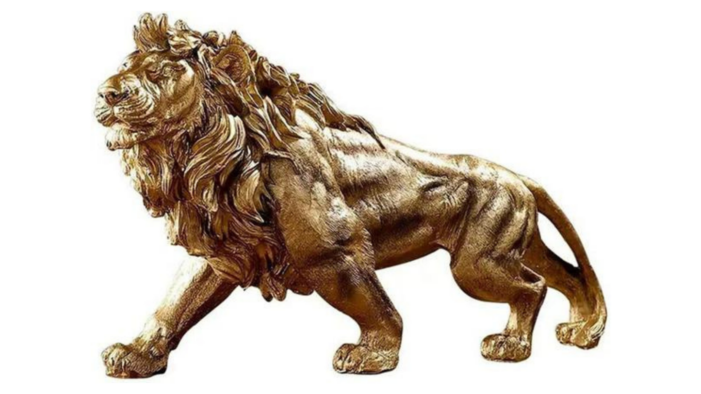 تمثال الأسد، صناعة يدوية أنيقة، تمثال حيواني لسطح المكتب لتزيين المنزل.