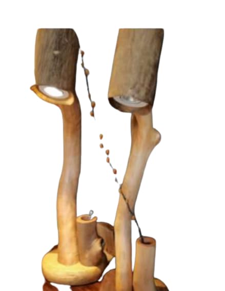 Eco-Friendly Illumination: Handmade Wooden Lamp with Old-World Globe Bulb.