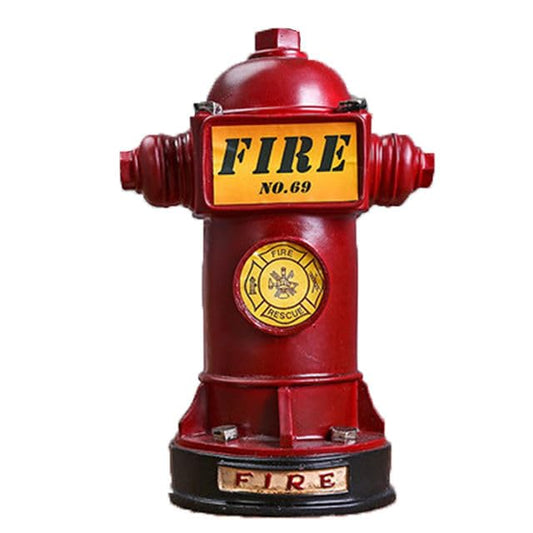 بنك عملات معدنية عتيق مصنوع من الراتينج على شكل فوهة حريق للأطفال وديكور المنزل.