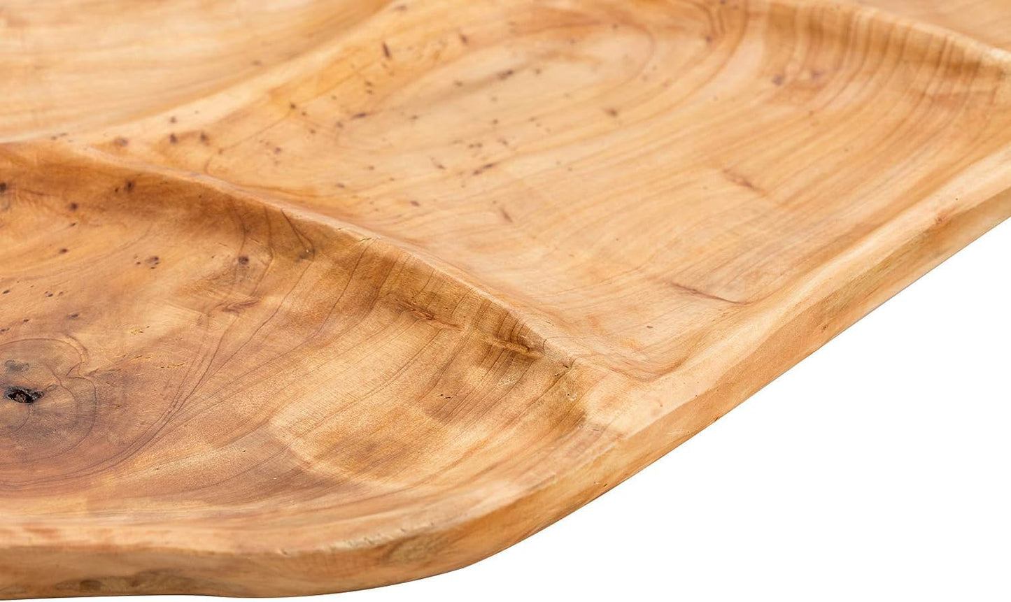 Wood Serving Platter Tray Board with 4 Compartments, Perfect for Elegant food  Displays.