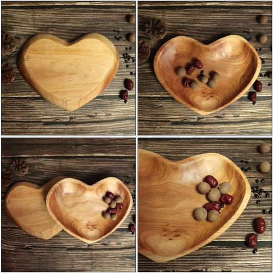 Heart-Shaped Wooden Serving Tray